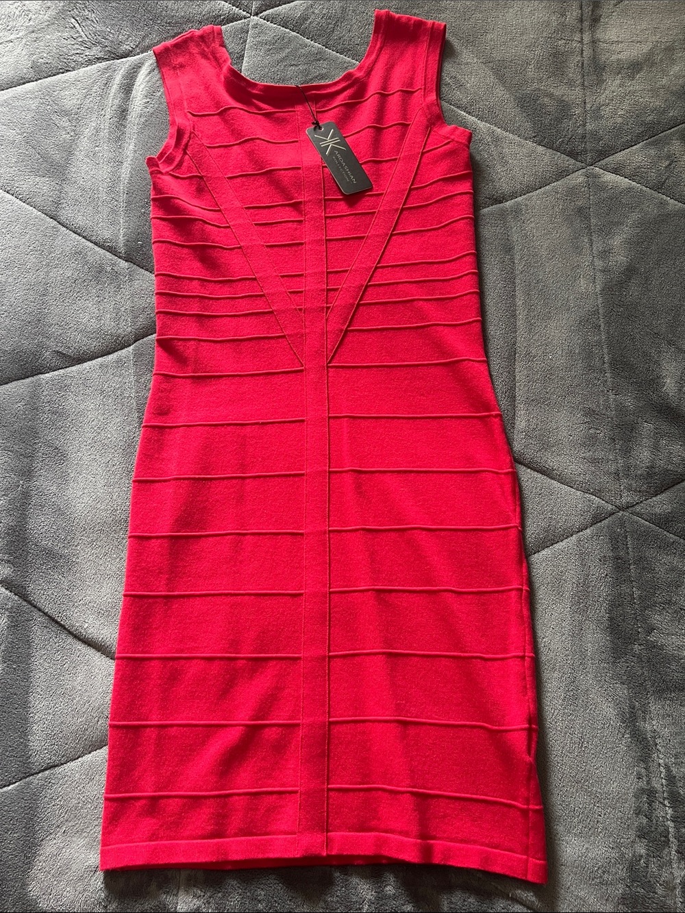 Kardashian Kollection Red Bandage Sheath Dress